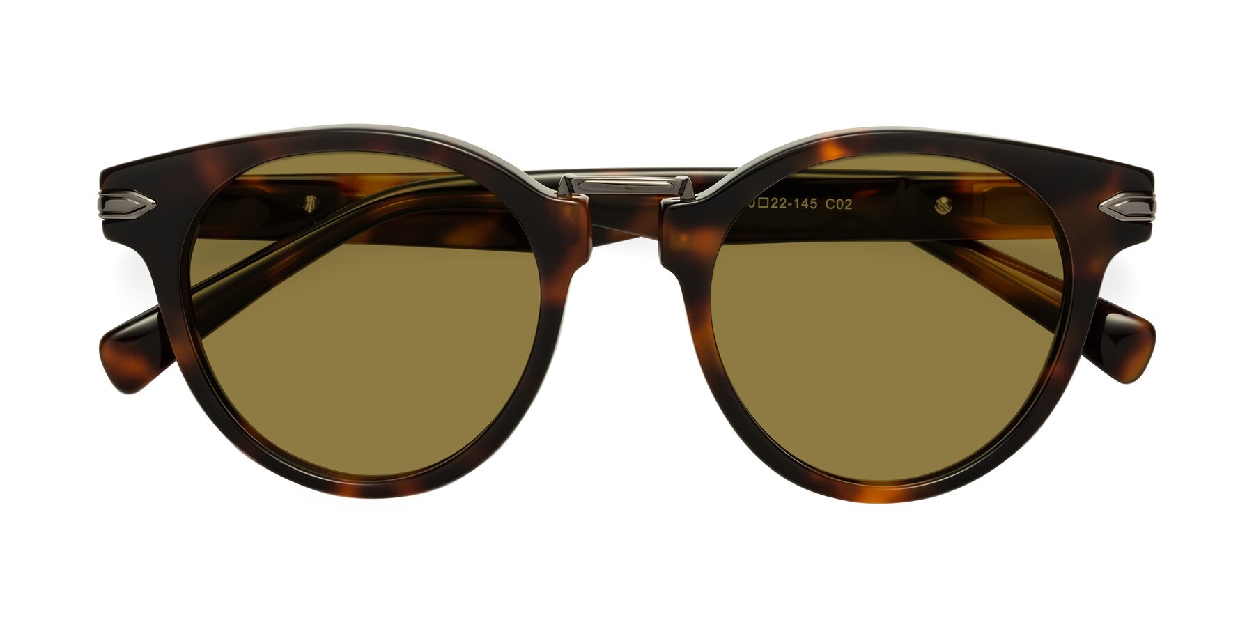 Folded Front of Alfonso in Tortoise with Brown Polarized Lenses