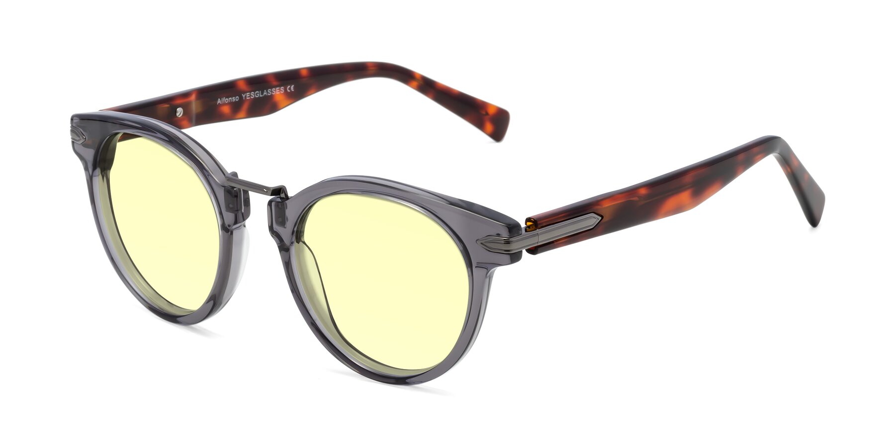 Angle of Alfonso in Gray /Tortoise with Light Yellow Tinted Lenses