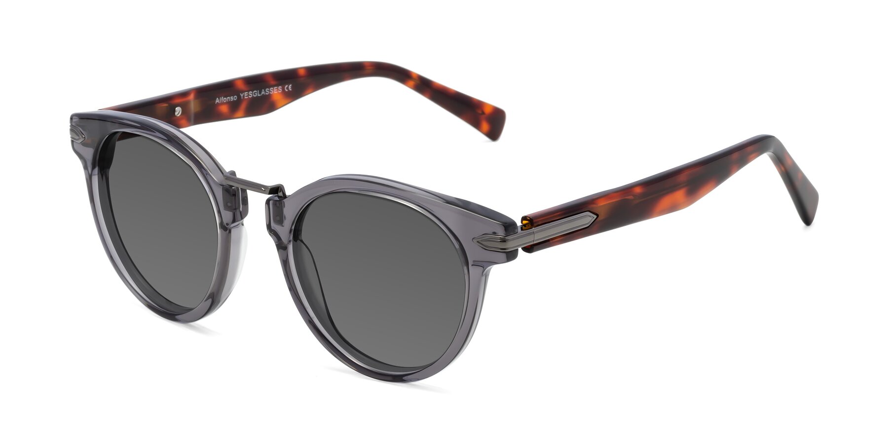 Angle of Alfonso in Gray /Tortoise with Medium Gray Tinted Lenses