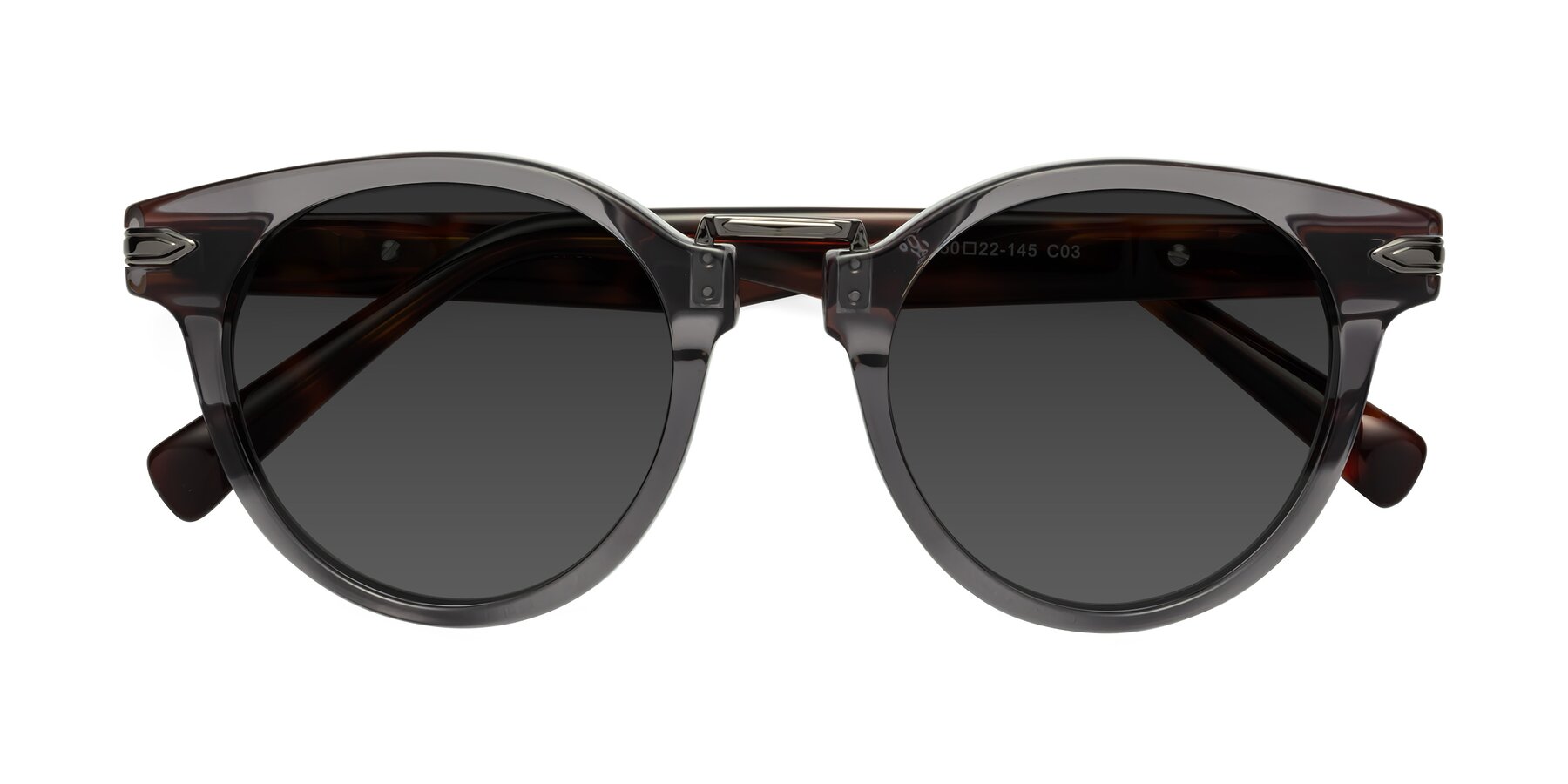 Folded Front of Alfonso in Gray /Tortoise with Gray Tinted Lenses