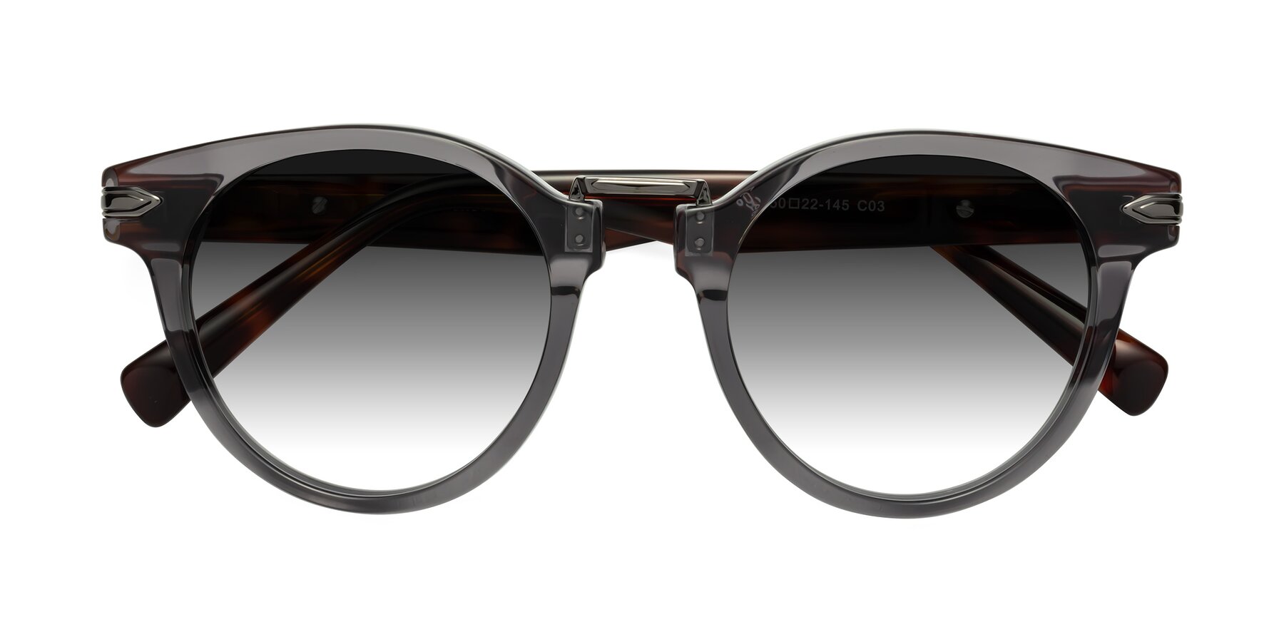 Folded Front of Alfonso in Gray /Tortoise with Gray Gradient Lenses