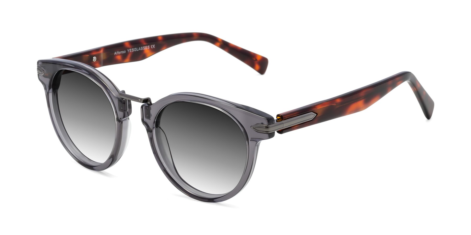 Angle of Alfonso in Gray /Tortoise with Gray Gradient Lenses