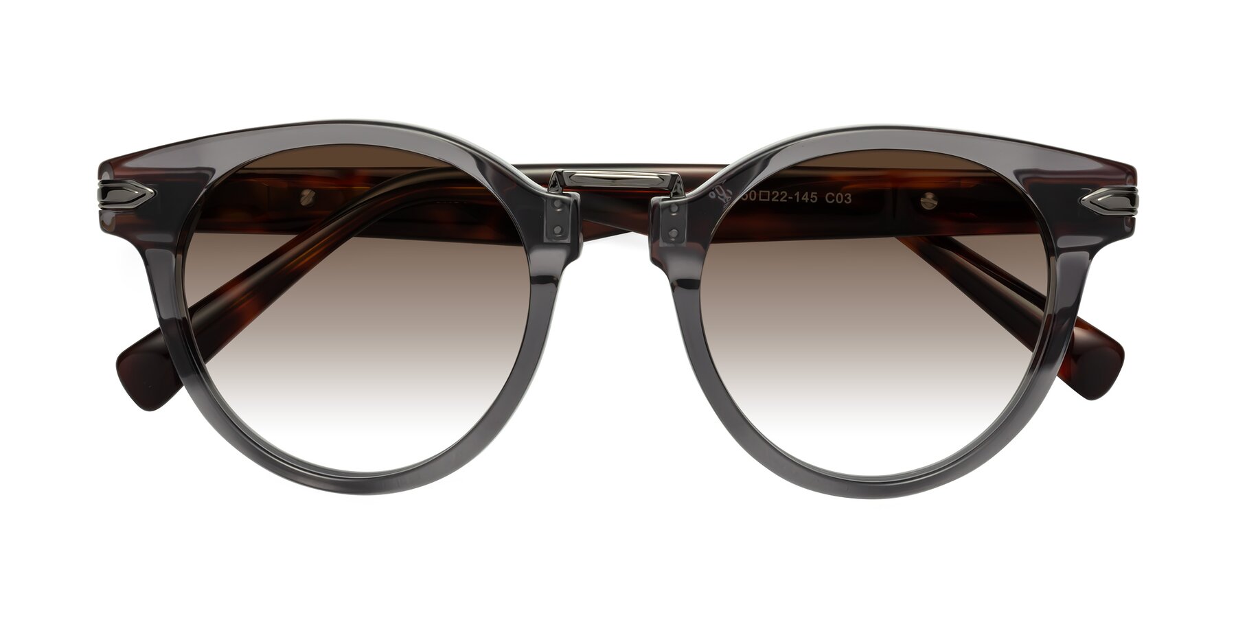 Folded Front of Alfonso in Gray /Tortoise with Brown Gradient Lenses