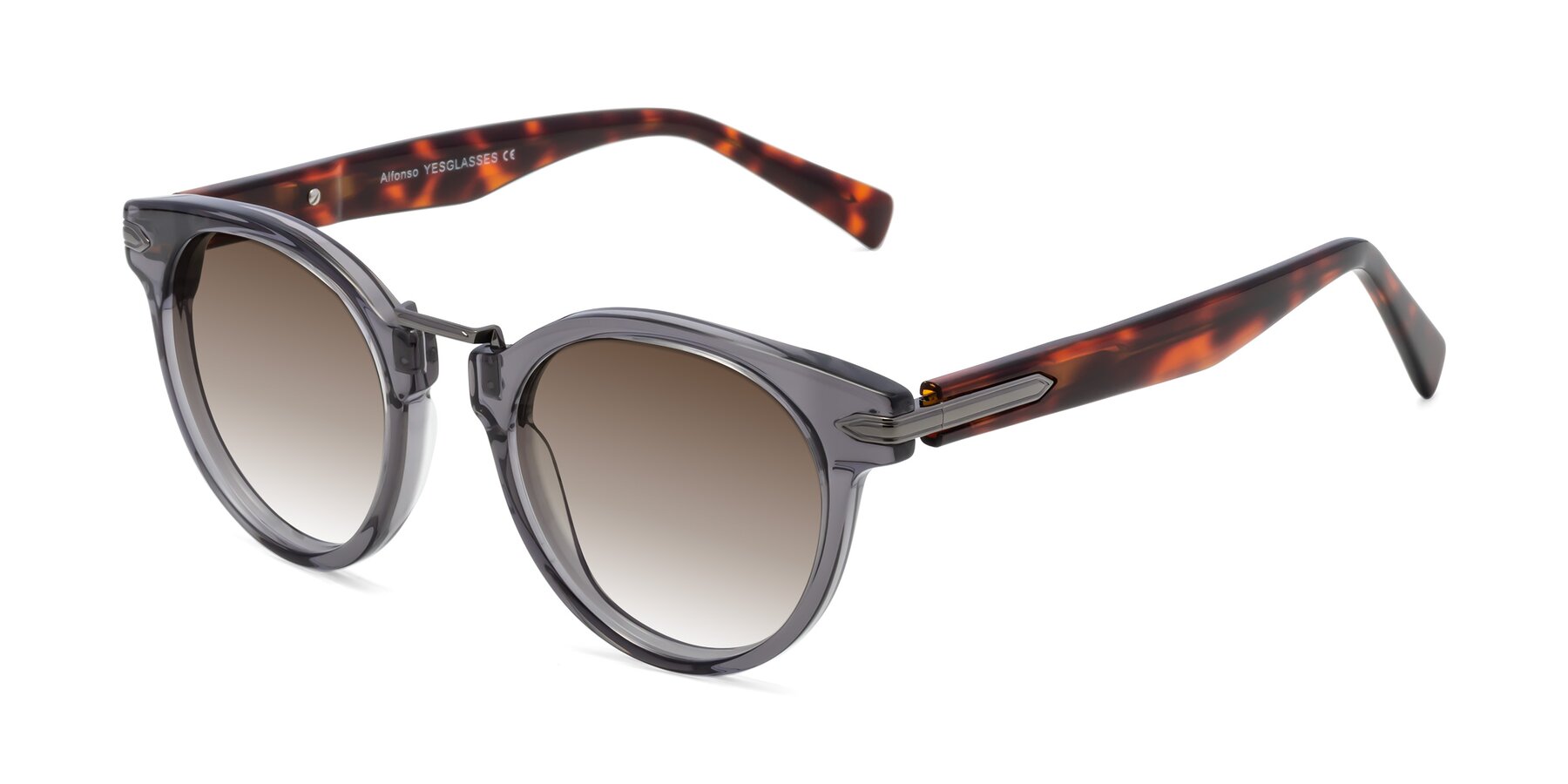 Angle of Alfonso in Gray /Tortoise with Brown Gradient Lenses