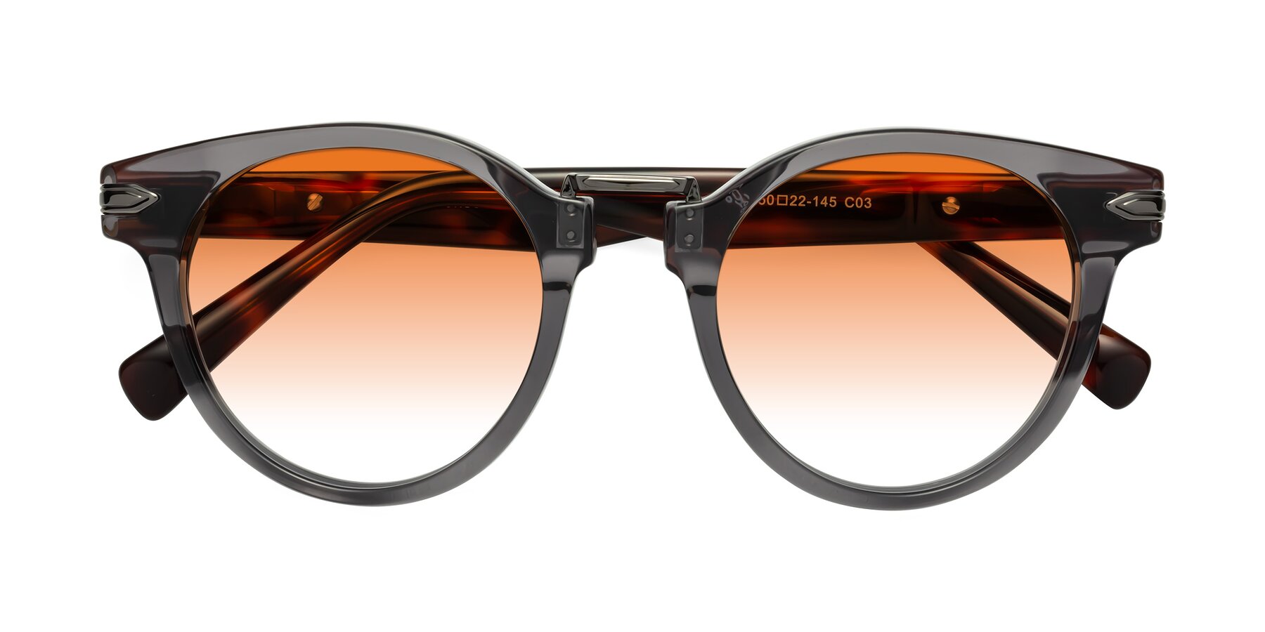 Folded Front of Alfonso in Gray /Tortoise with Orange Gradient Lenses