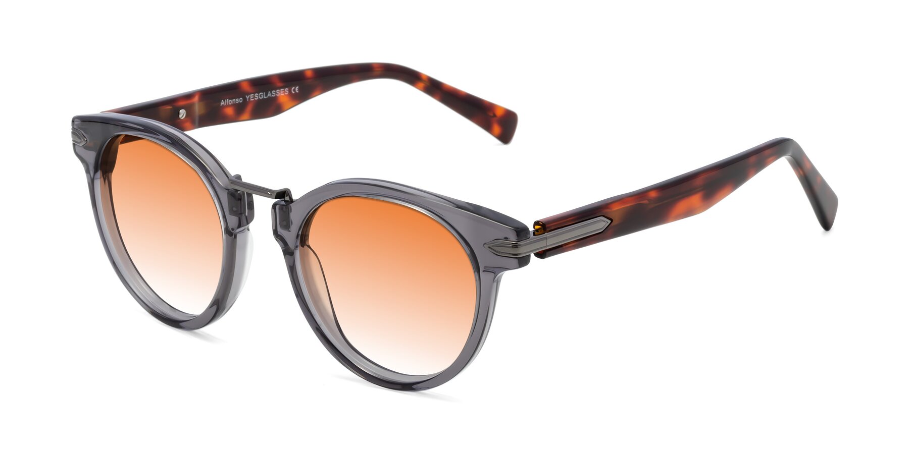 Angle of Alfonso in Gray /Tortoise with Orange Gradient Lenses