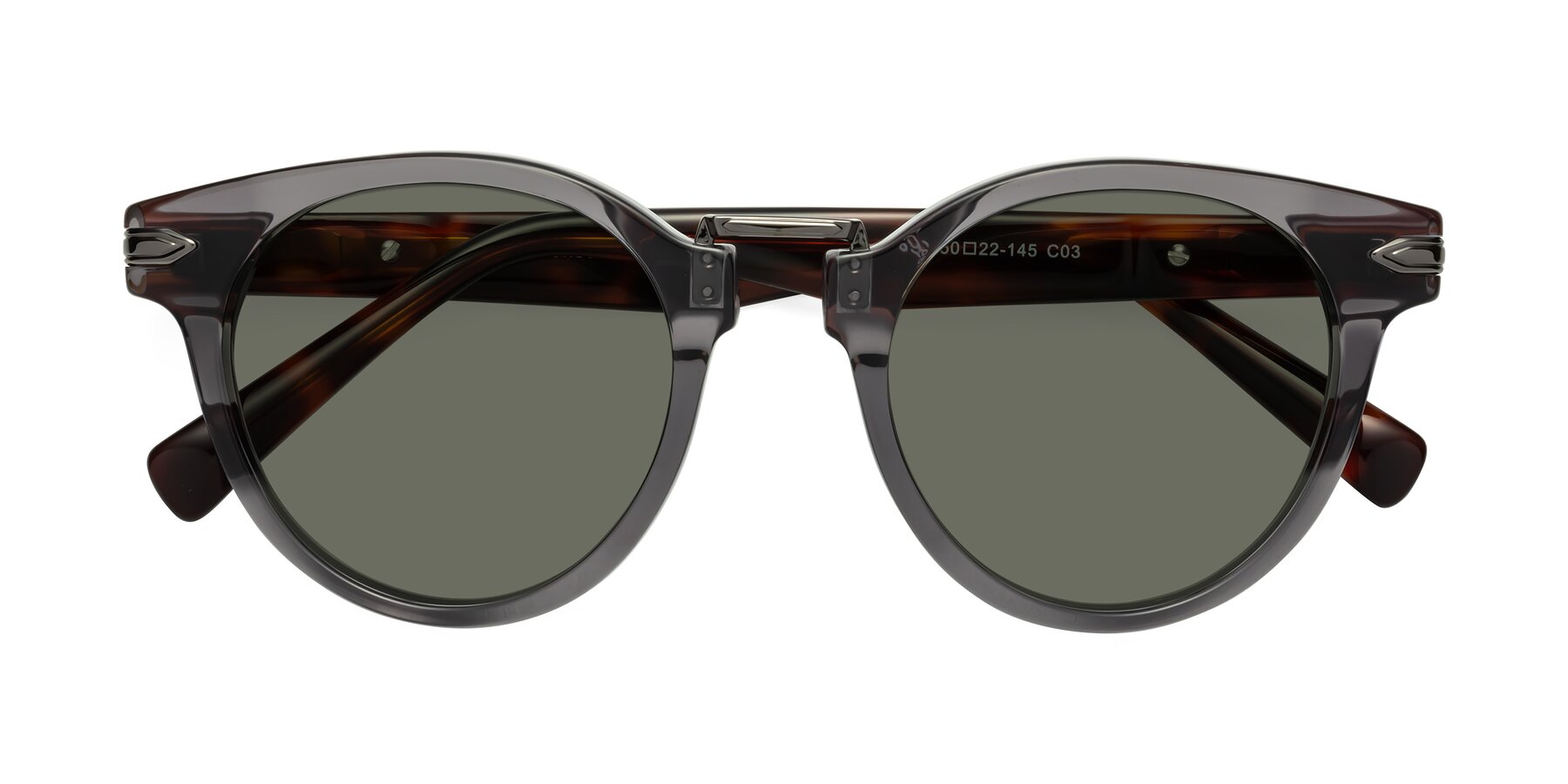 Folded Front of Alfonso in Gray /Tortoise with Gray Polarized Lenses