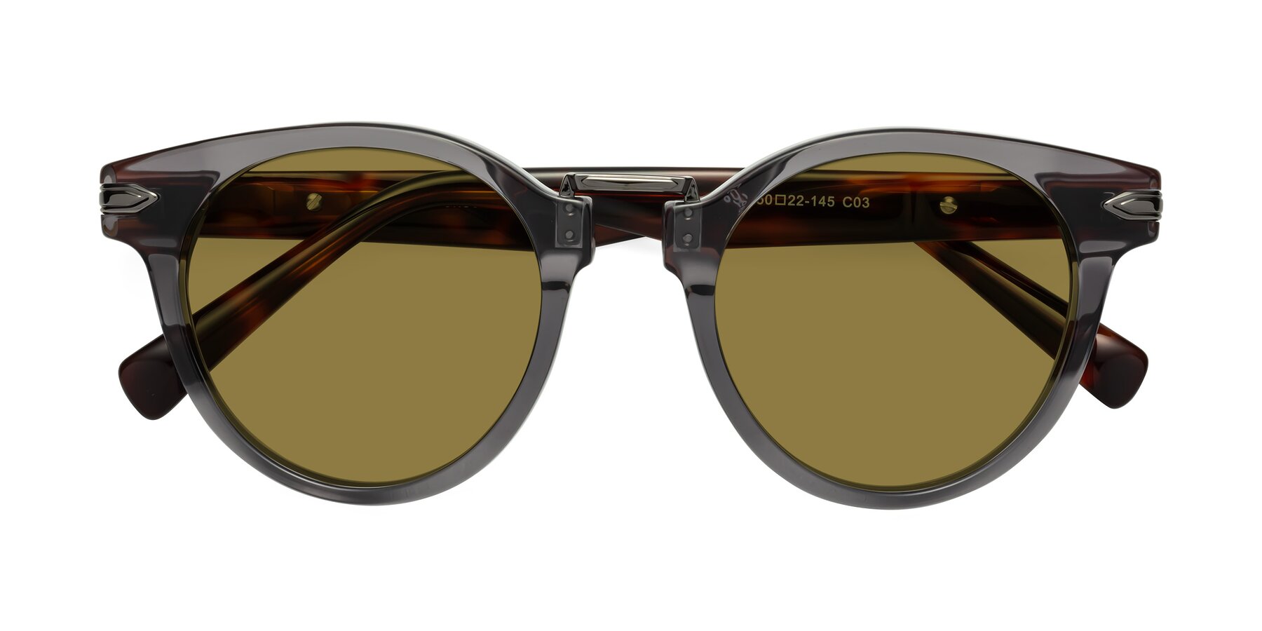Folded Front of Alfonso in Gray /Tortoise with Brown Polarized Lenses