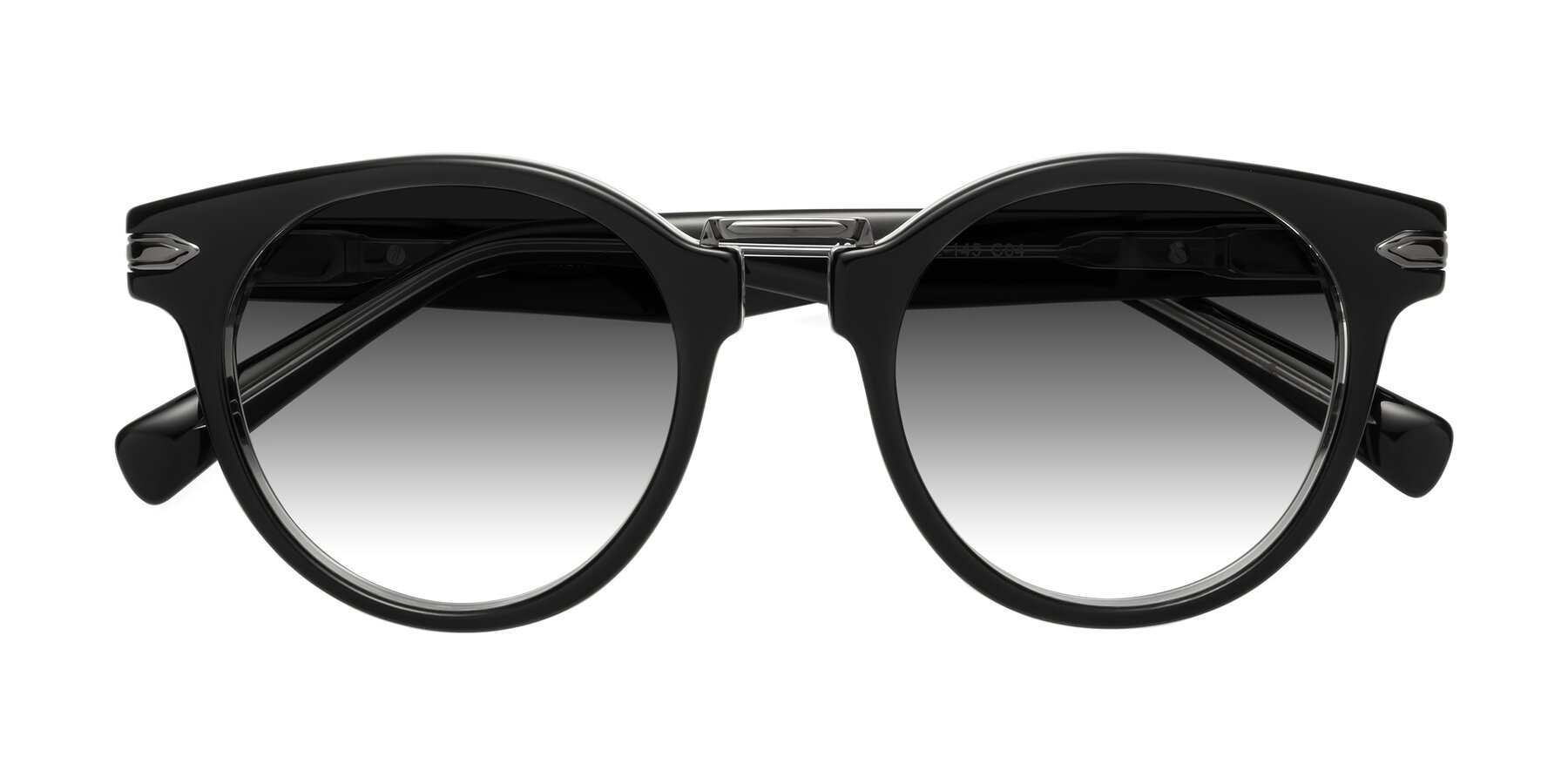 Folded Front of Alfonso in Black-Clear with Gray Gradient Lenses