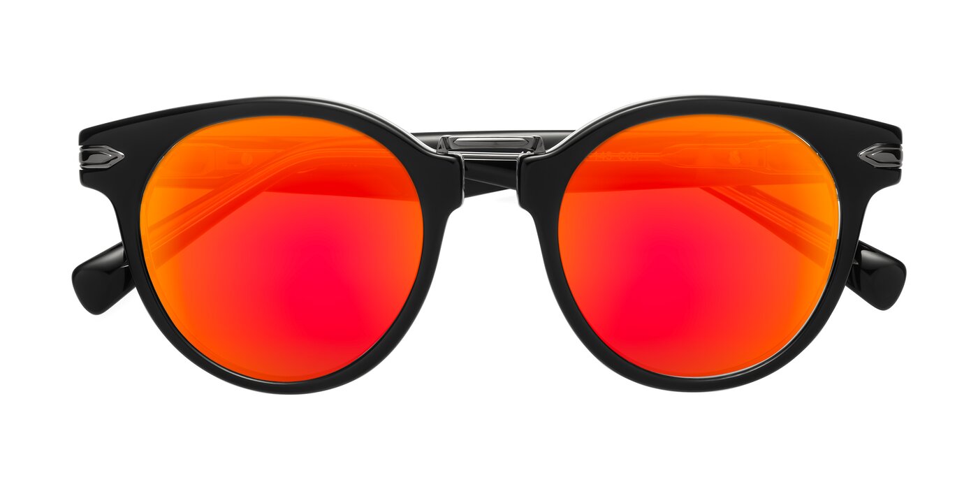 Alfonso - Black/Clear Flash Mirrored Sunglasses