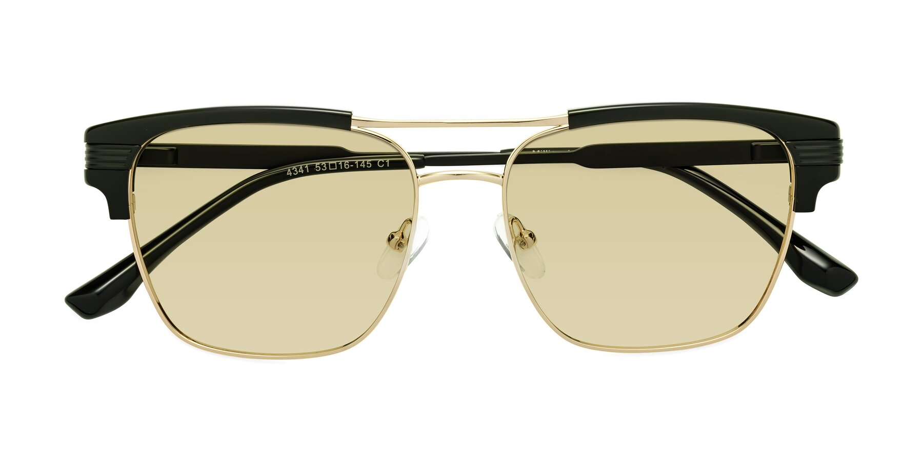 Folded Front of Millionaire in Black-Gold with Light Champagne Tinted Lenses