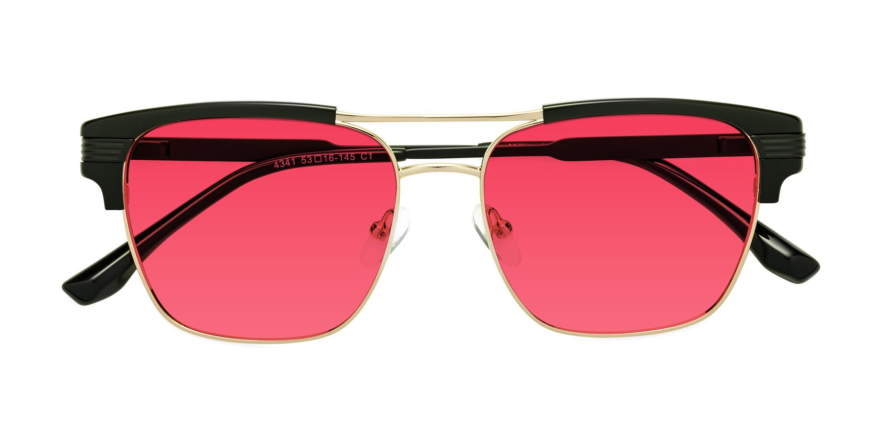 Folded Front of Millionaire in Black-Gold with Red Tinted Lenses