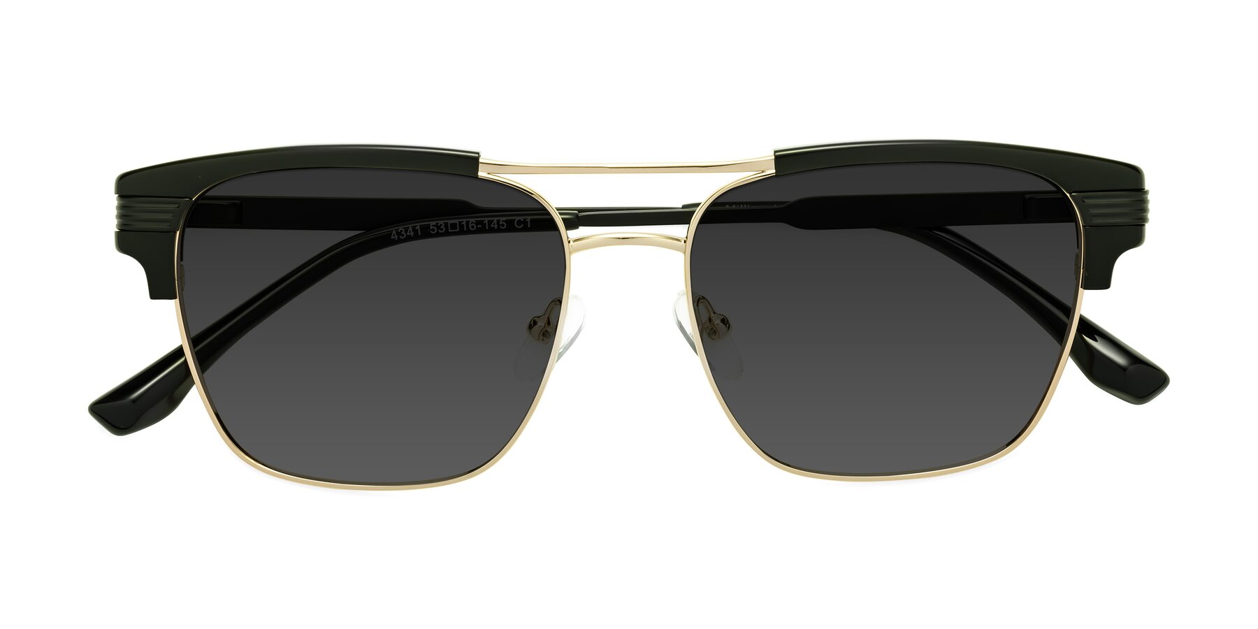 Folded Front of Millionaire in Black-Gold with Gray Tinted Lenses