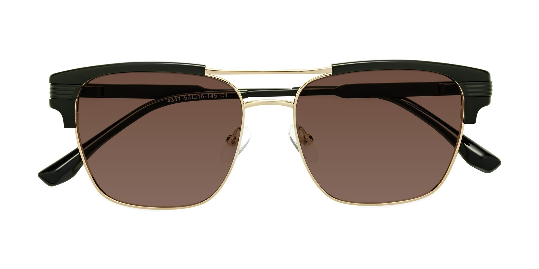 Folded Front of Millionaire in Black-Gold with Brown Tinted Lenses