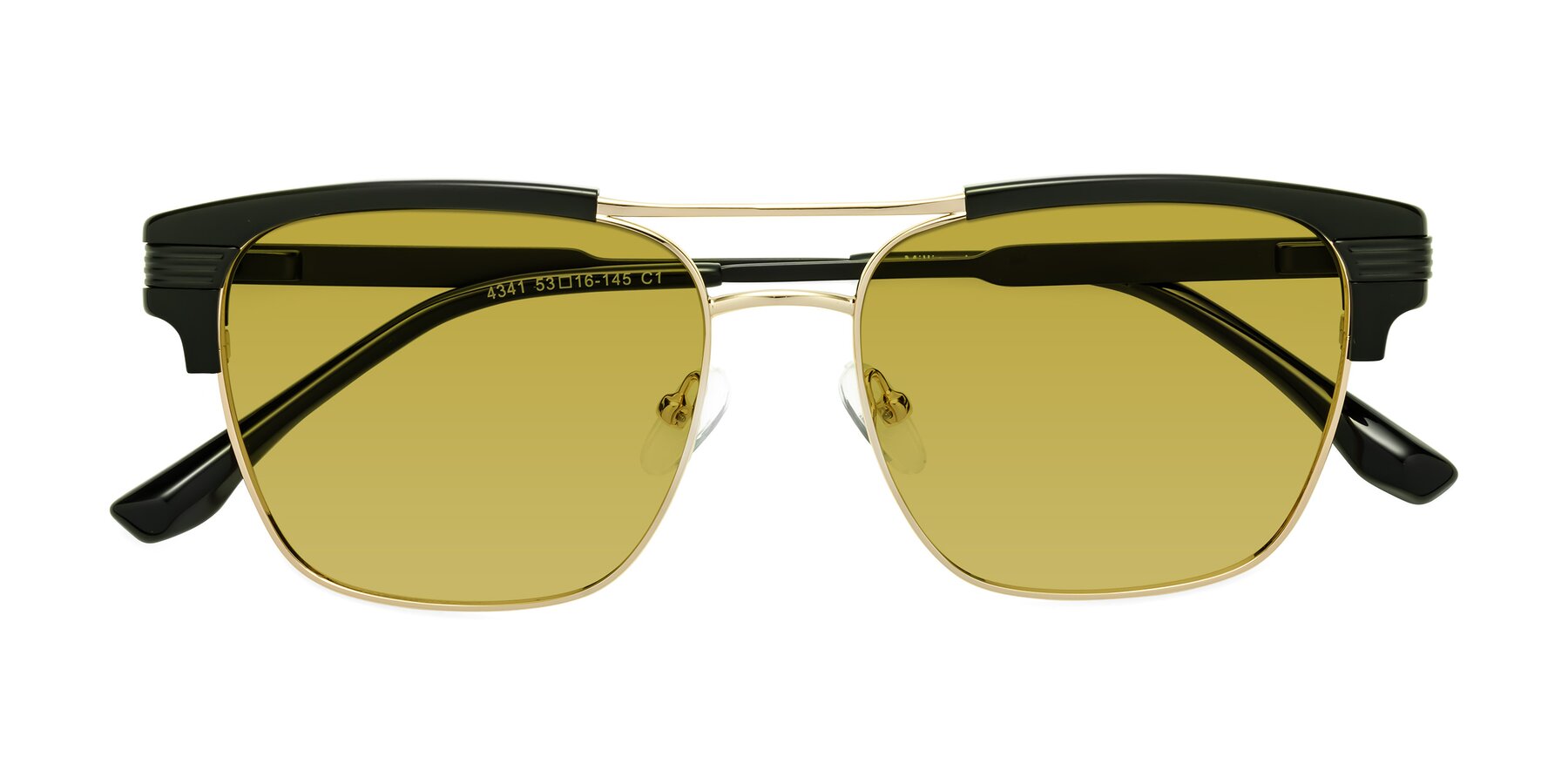 Folded Front of Millionaire in Black-Gold with Champagne Tinted Lenses