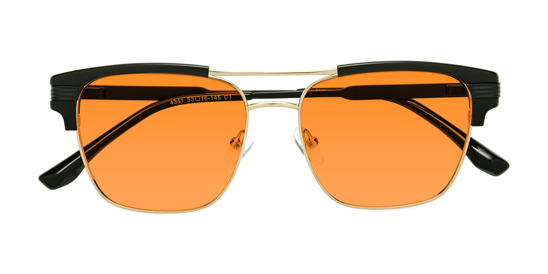 Folded Front of Millionaire in Black-Gold with Orange Tinted Lenses