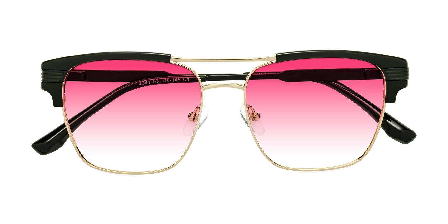 Folded Front of Millionaire in Black-Gold with Pink Gradient Lenses