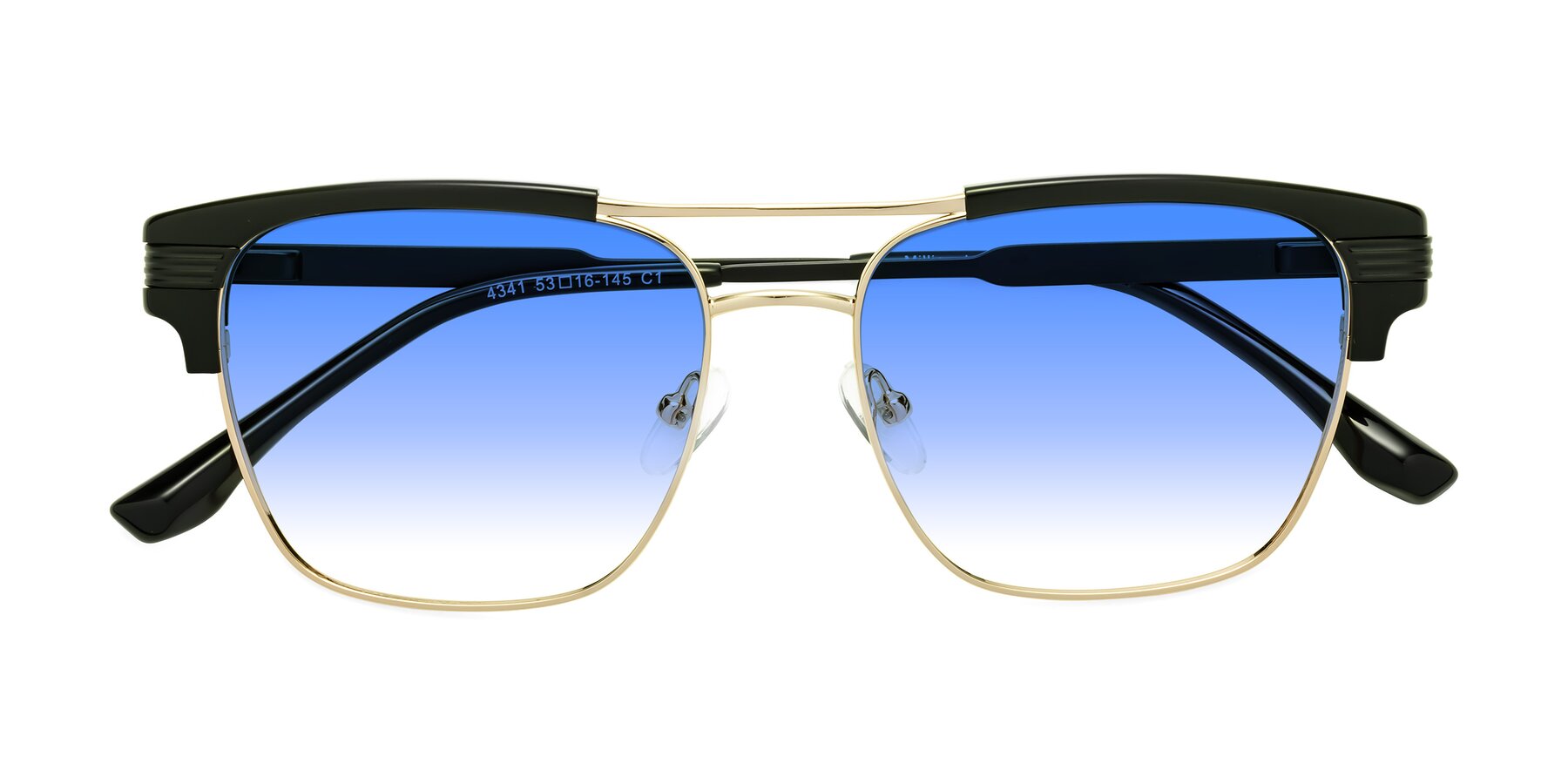 Folded Front of Millionaire in Black-Gold with Blue Gradient Lenses