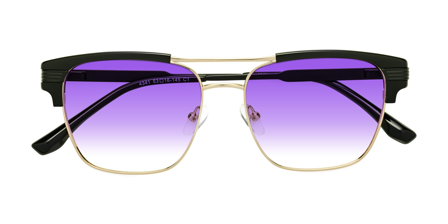 Folded Front of Millionaire in Black-Gold with Purple Gradient Lenses