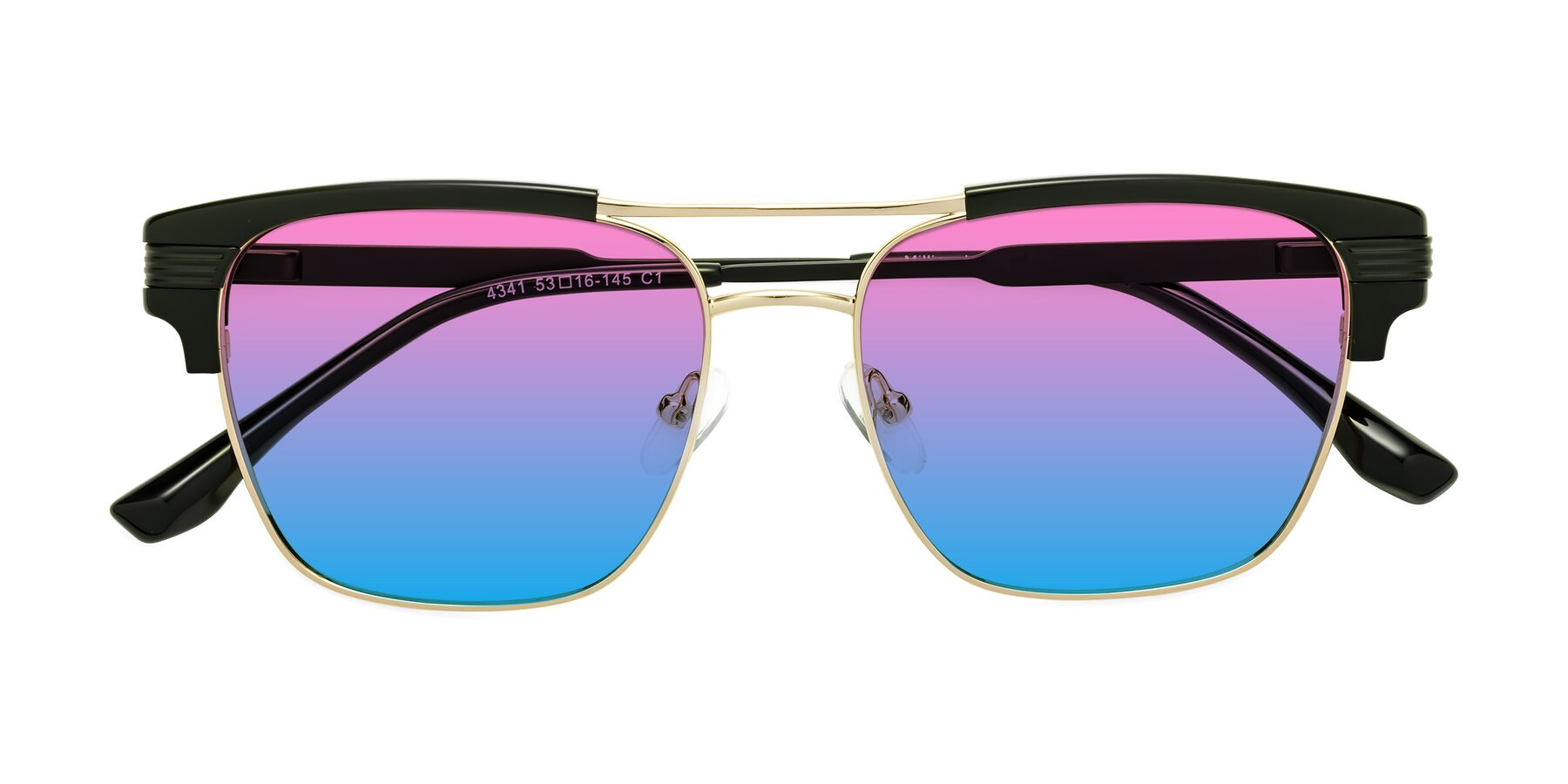 Folded Front of Millionaire in Black-Gold with Pink / Blue Gradient Lenses