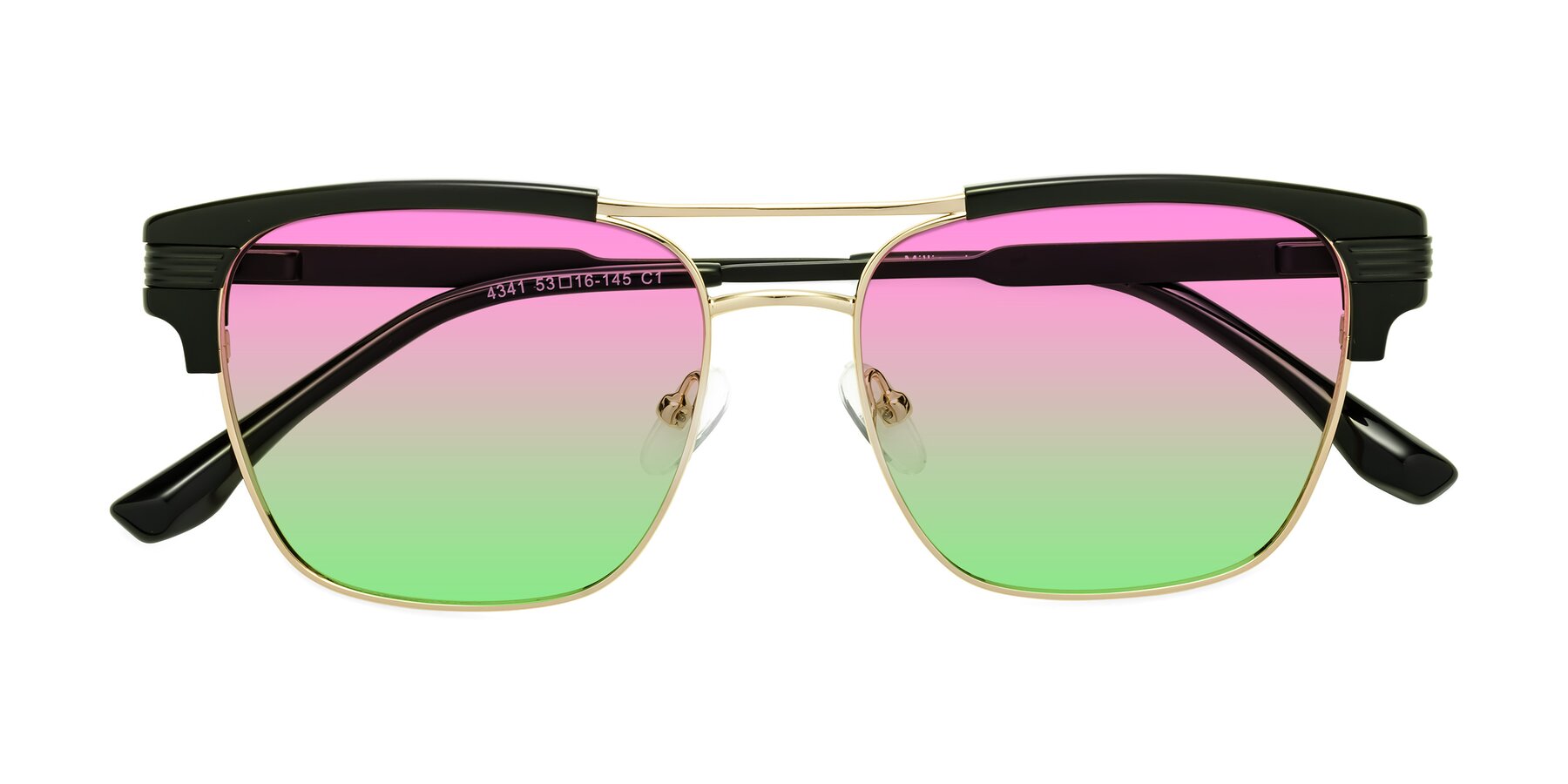 Folded Front of Millionaire in Black-Gold with Pink / Green Gradient Lenses