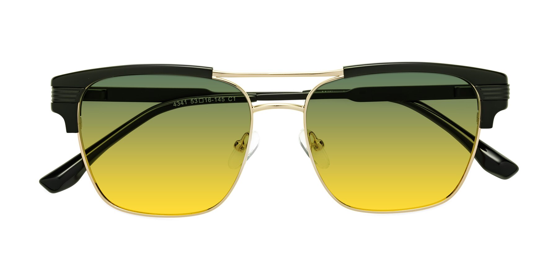 Folded Front of Millionaire in Black-Gold with Green / Yellow Gradient Lenses