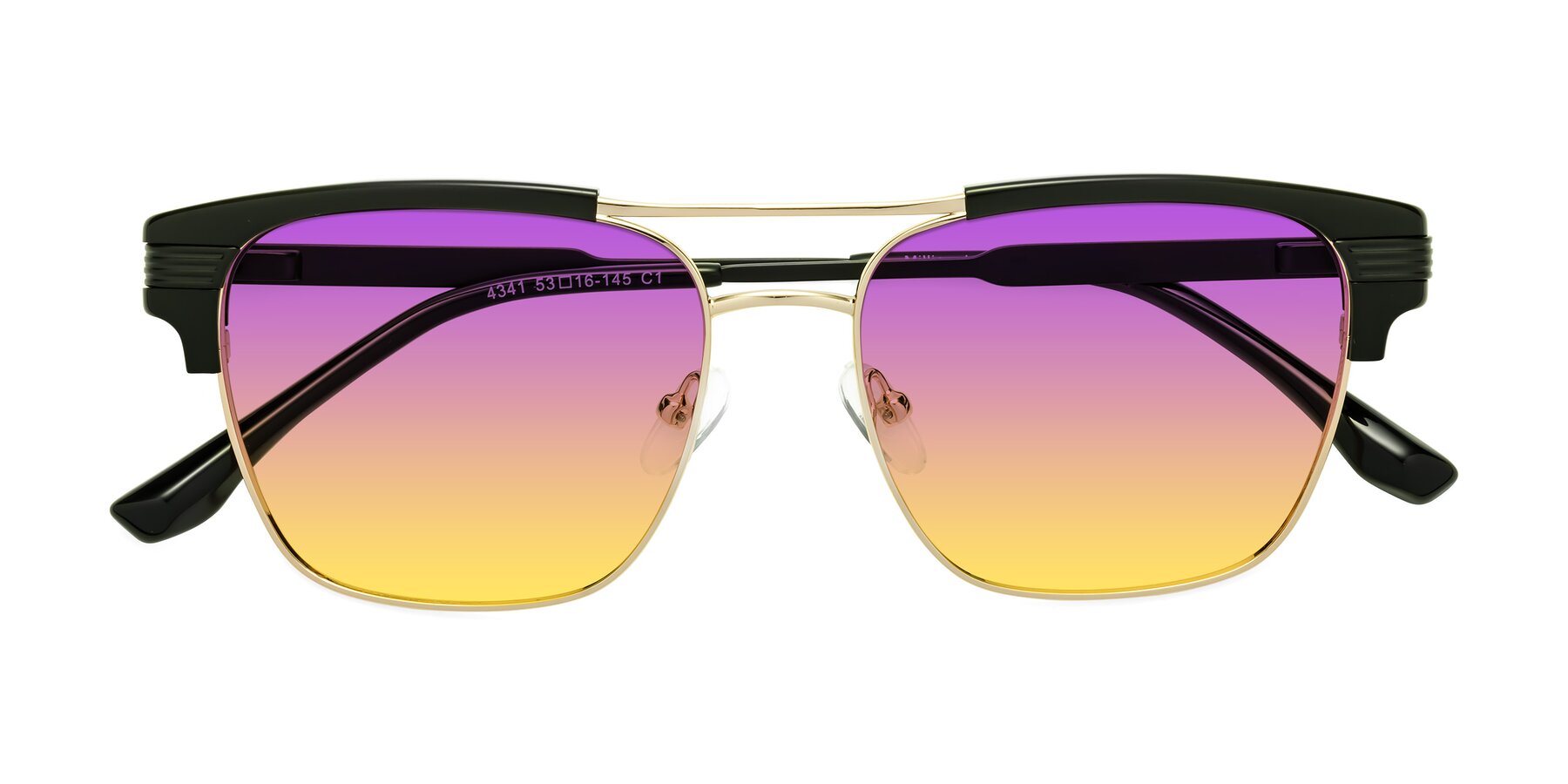 Folded Front of Millionaire in Black-Gold with Purple / Yellow Gradient Lenses
