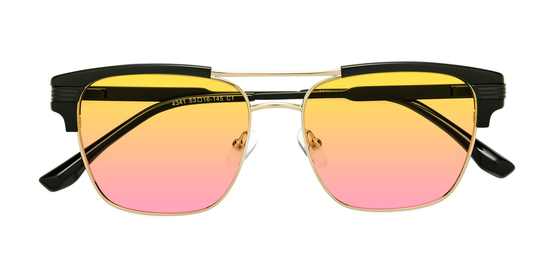 Folded Front of Millionaire in Black-Gold with Yellow / Pink Gradient Lenses