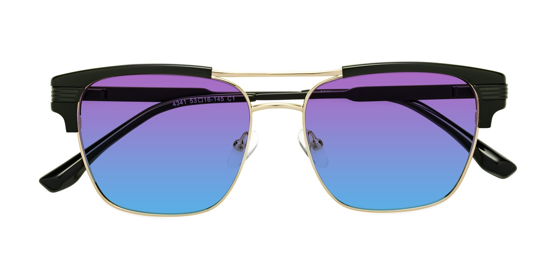 Folded Front of Millionaire in Black-Gold with Purple / Blue Gradient Lenses