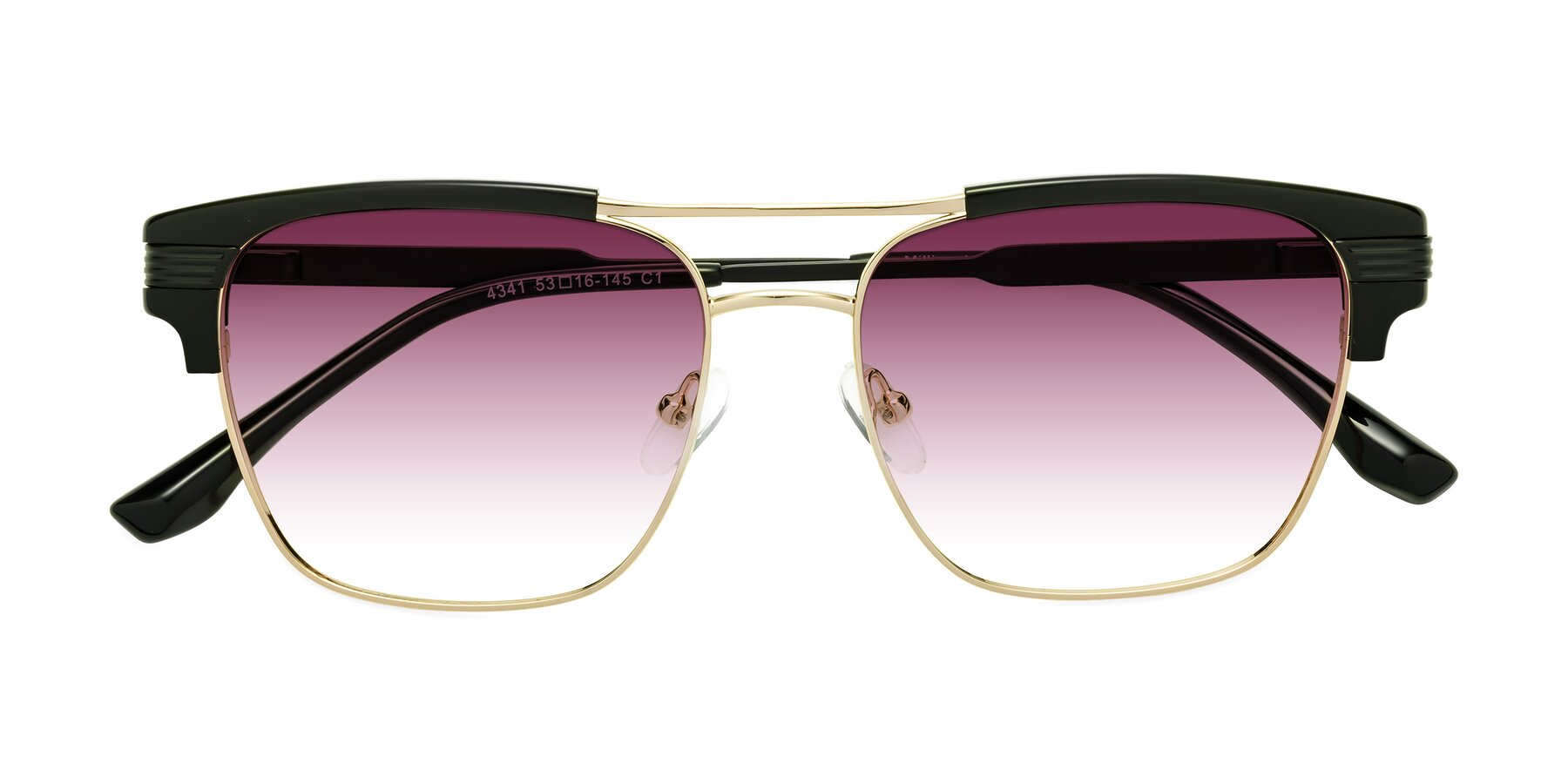 Folded Front of Millionaire in Black-Gold with Wine Gradient Lenses