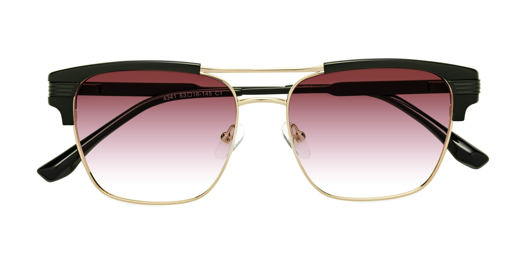 Folded Front of Millionaire in Black-Gold with Garnet Gradient Lenses