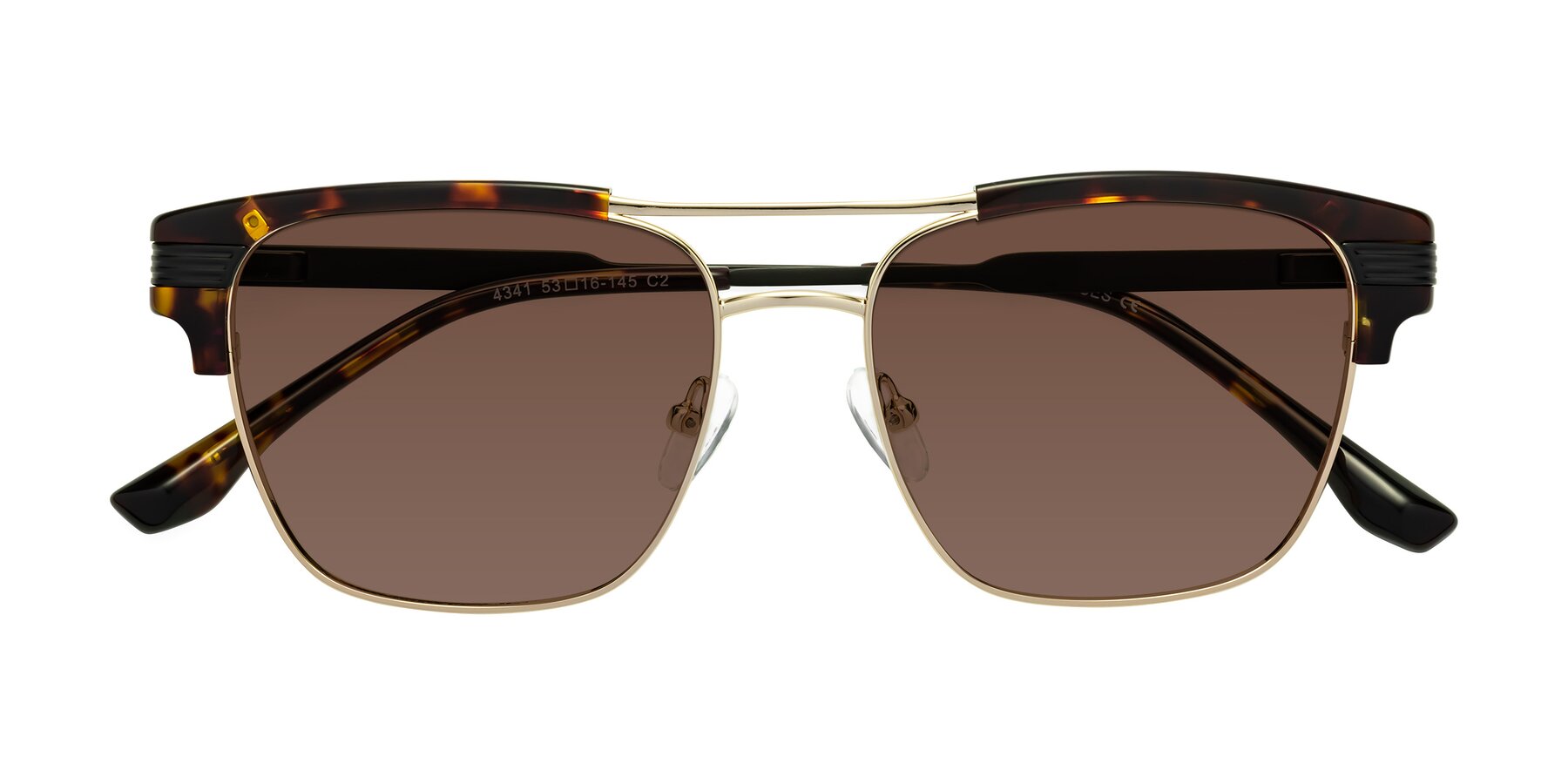 Folded Front of Millionaire in Tortoise-Gold with Brown Tinted Lenses