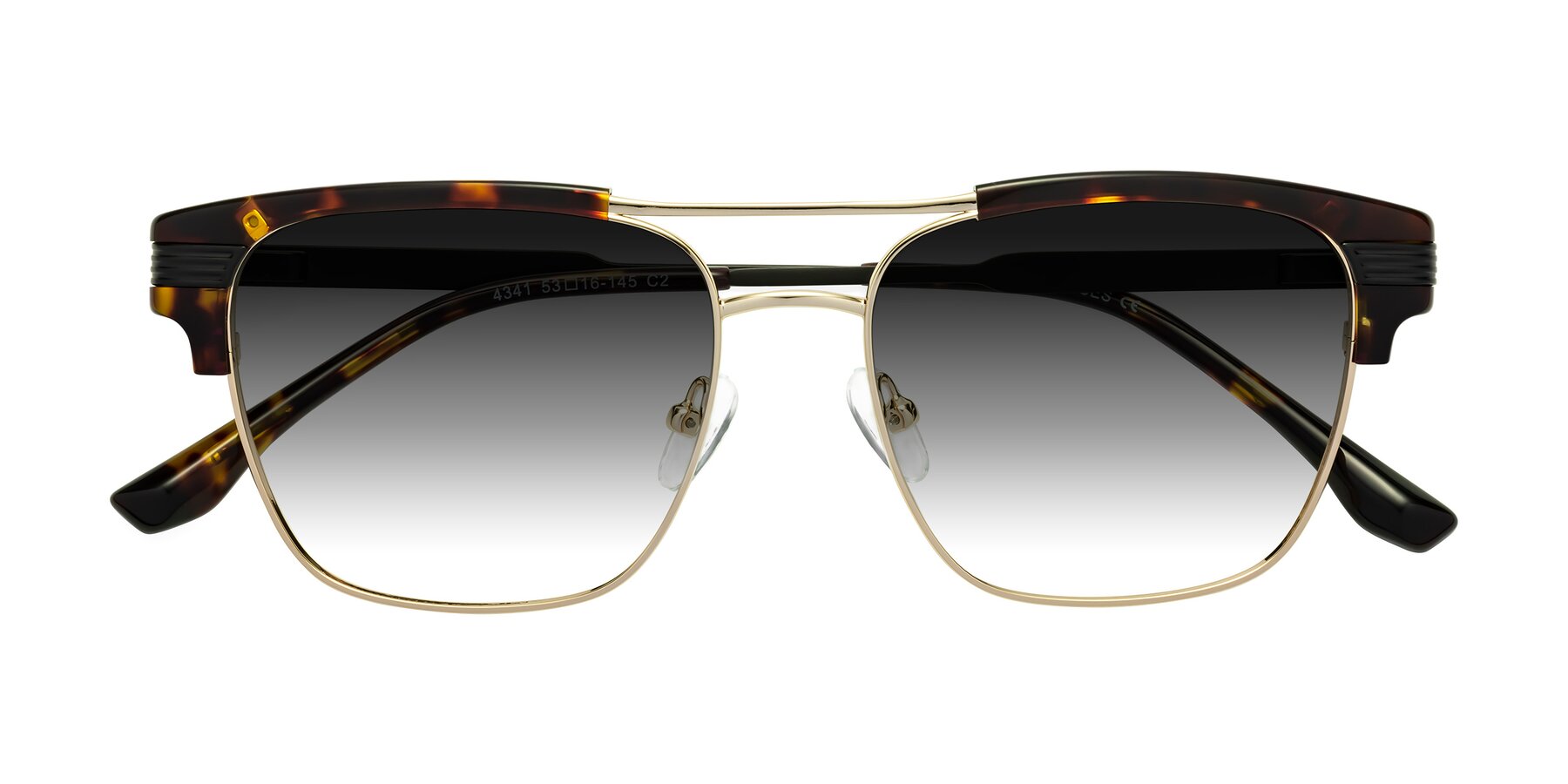 Folded Front of Millionaire in Tortoise-Gold with Gray Gradient Lenses