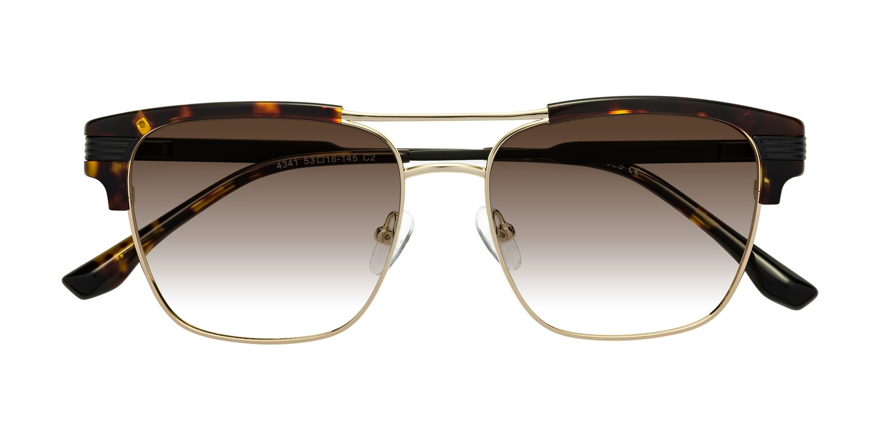 Folded Front of Millionaire in Tortoise-Gold with Brown Gradient Lenses