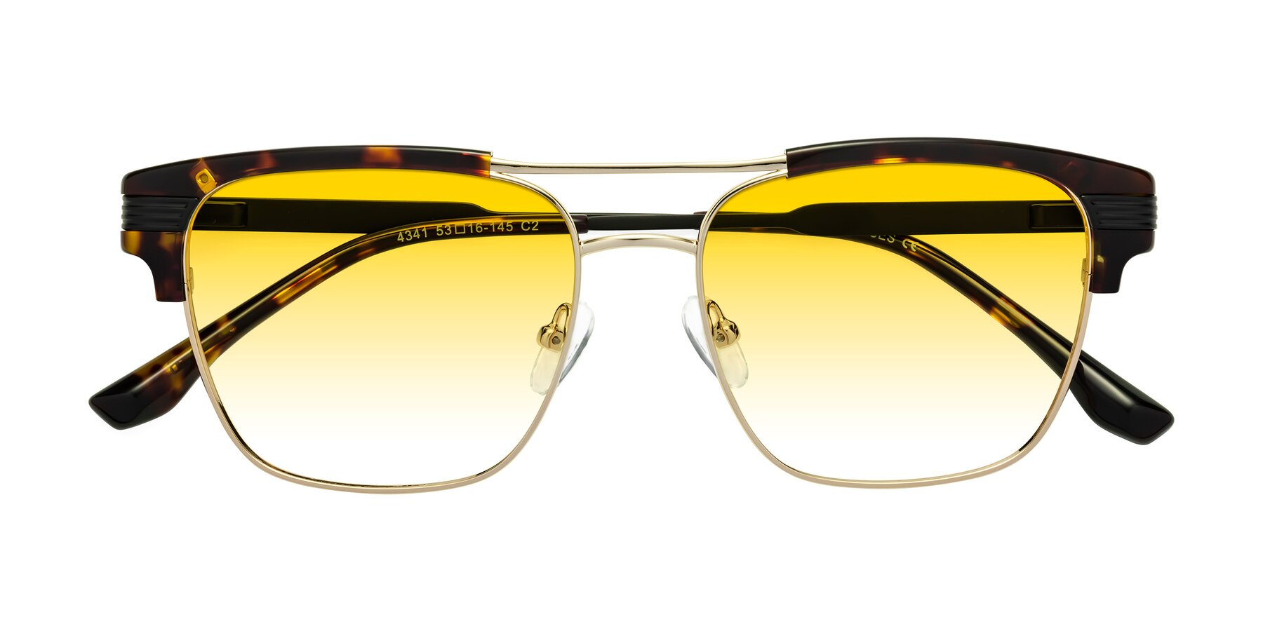 Folded Front of Millionaire in Tortoise-Gold with Yellow Gradient Lenses