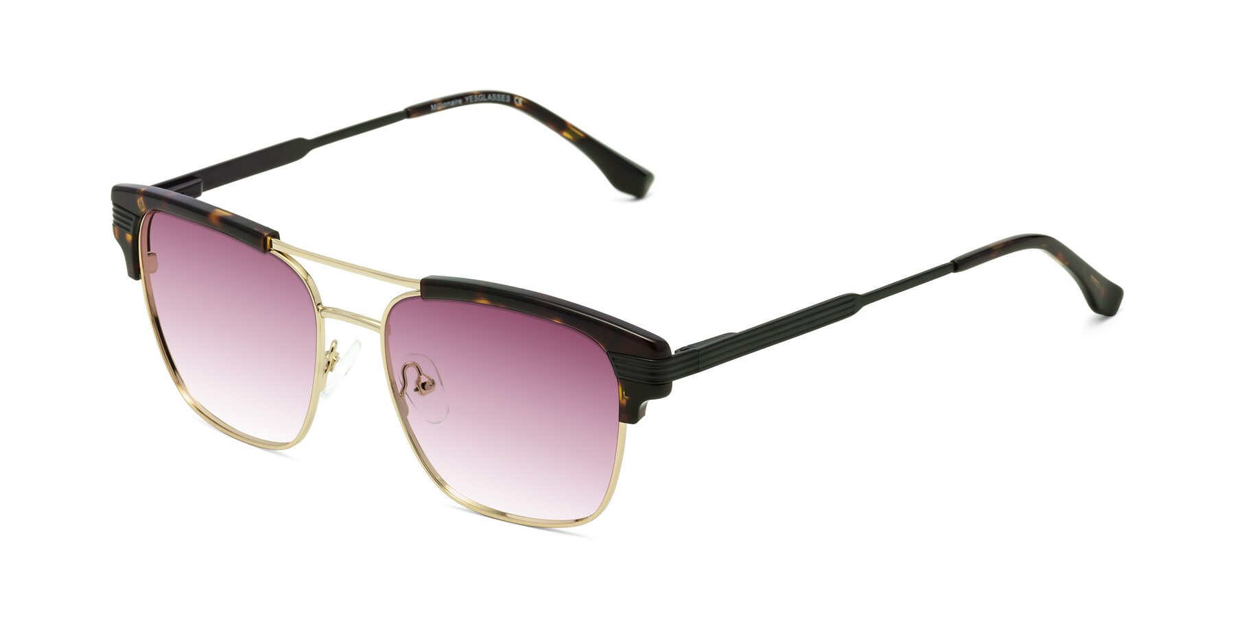 Angle of Millionaire in Tortoise-Gold with Wine Gradient Lenses