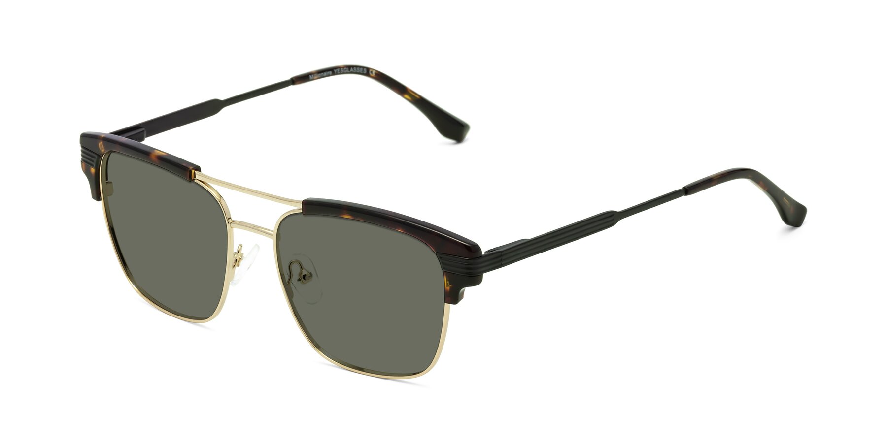 Angle of Millionaire in Tortoise-Gold with Gray Polarized Lenses