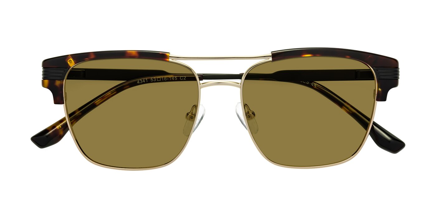 Millionaire - Tortoise / Gold Polarized Sunglasses