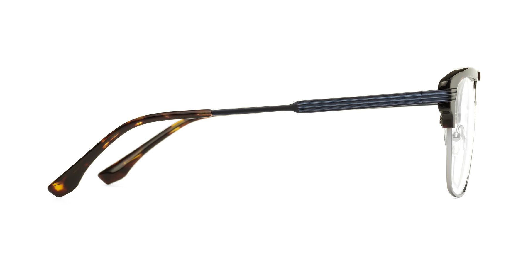 Side of Millionaire in Tortoise-Gunmetal with Clear Eyeglass Lenses