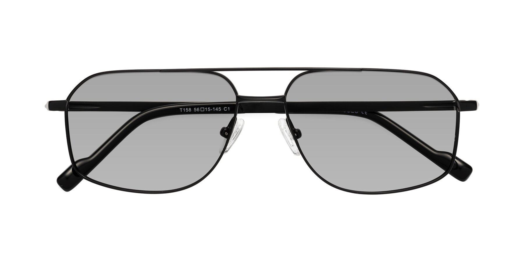 Folded Front of Perine in Black with Light Gray Tinted Lenses