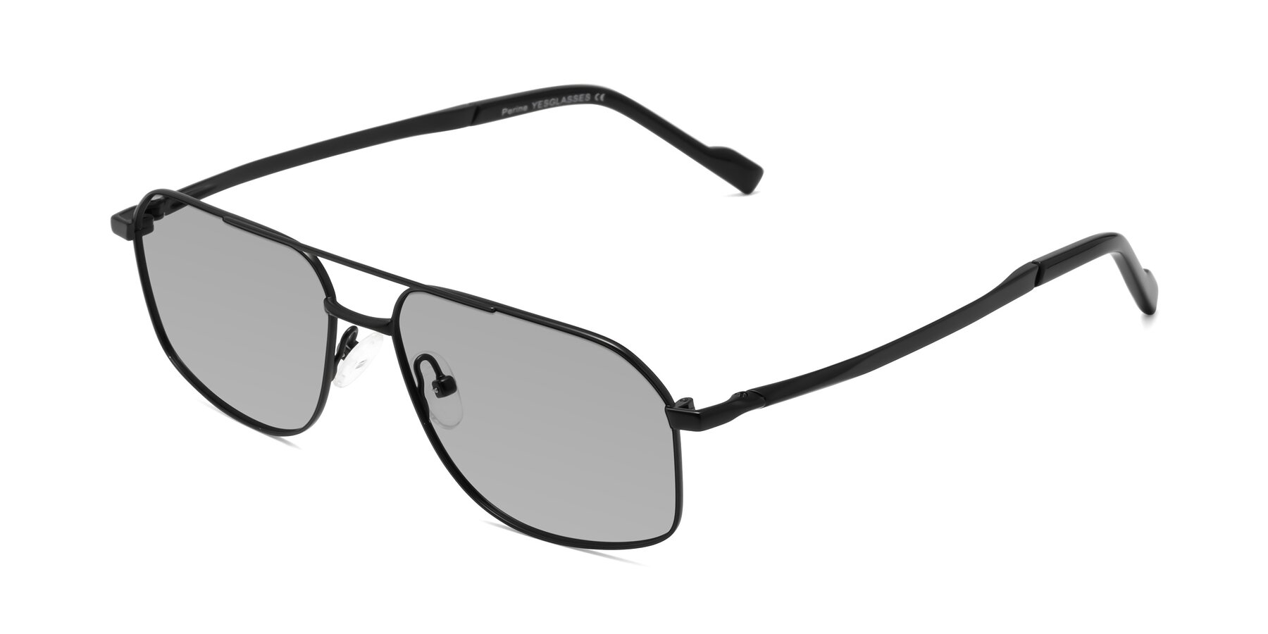 Angle of Perine in Black with Light Gray Tinted Lenses