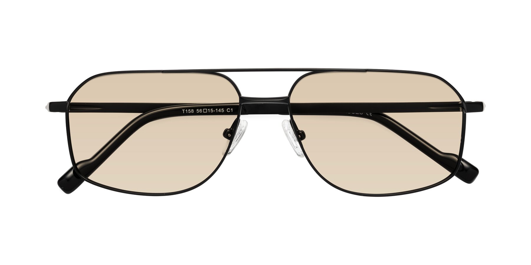 Folded Front of Perine in Black with Light Brown Tinted Lenses
