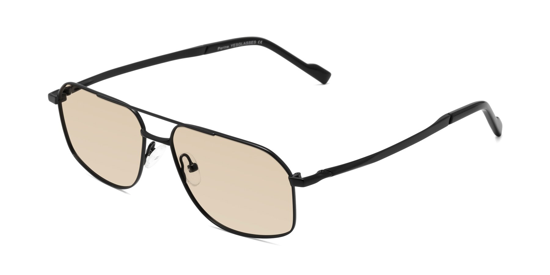 Angle of Perine in Black with Light Brown Tinted Lenses