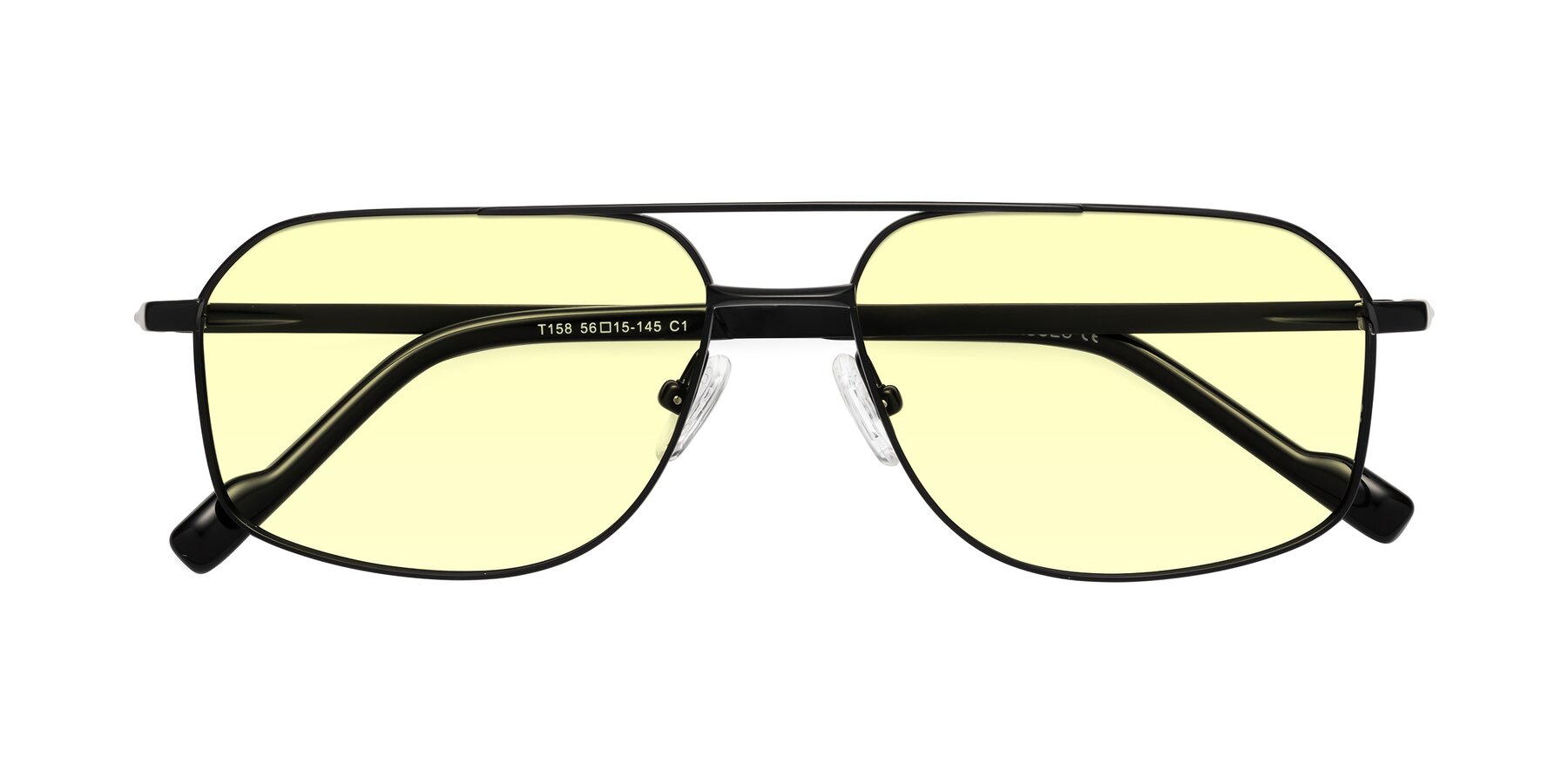 Folded Front of Perine in Black with Light Yellow Tinted Lenses