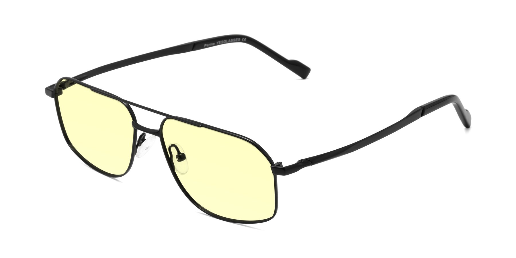 Angle of Perine in Black with Light Yellow Tinted Lenses