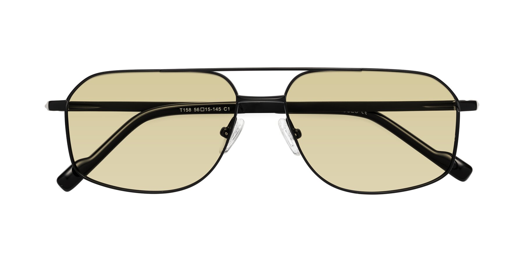Folded Front of Perine in Black with Light Champagne Tinted Lenses