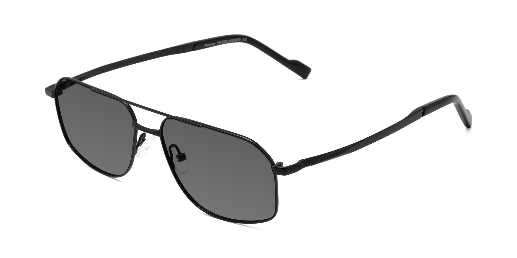 Angle of Perine in Black with Medium Gray Tinted Lenses