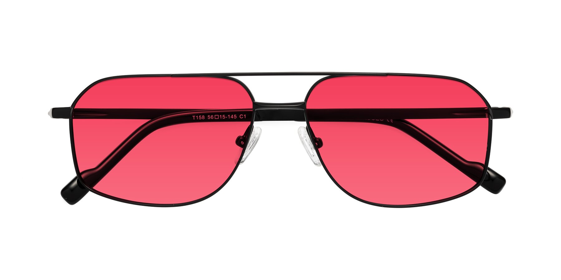 Folded Front of Perine in Black with Red Tinted Lenses