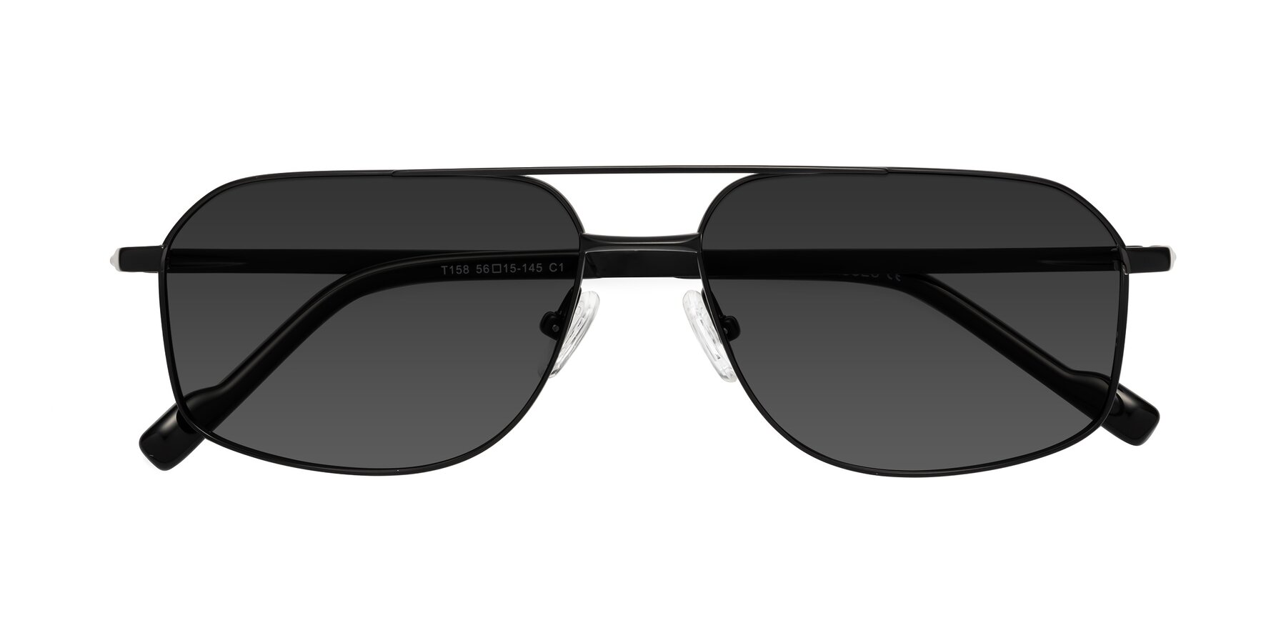 Folded Front of Perine in Black with Gray Tinted Lenses