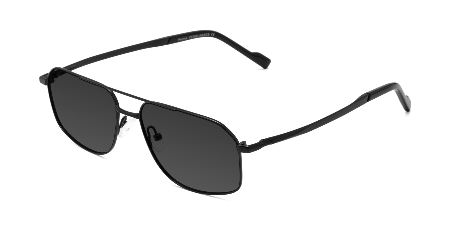 Angle of Perine in Black with Gray Tinted Lenses